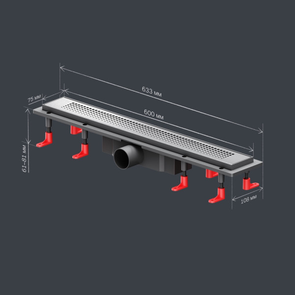 Душевой лоток AM.PM PrimeFlow линейный универс затвор Cut Gradient 60 см сталь мат (W02SC-P11-060-01SB)