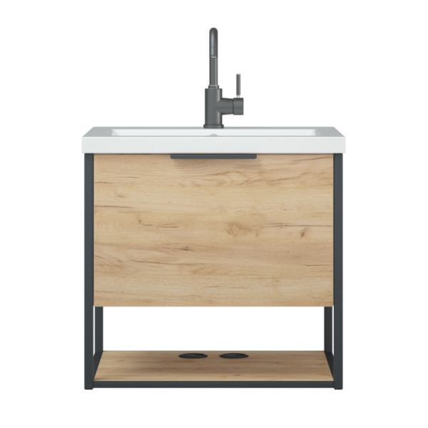 Тумба подвесная Melodia Лофт 60 (Como 60) 1 ящик дуб крафт зол./черный (MFR80107OK)