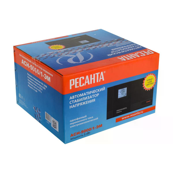Стабилизатор напряжения Ресанта АСН-5000/1-ЭМ (63/1/6) Стабилизатор напряжения Ресанта АСН-5000/1-ЭМ (63/1/6)