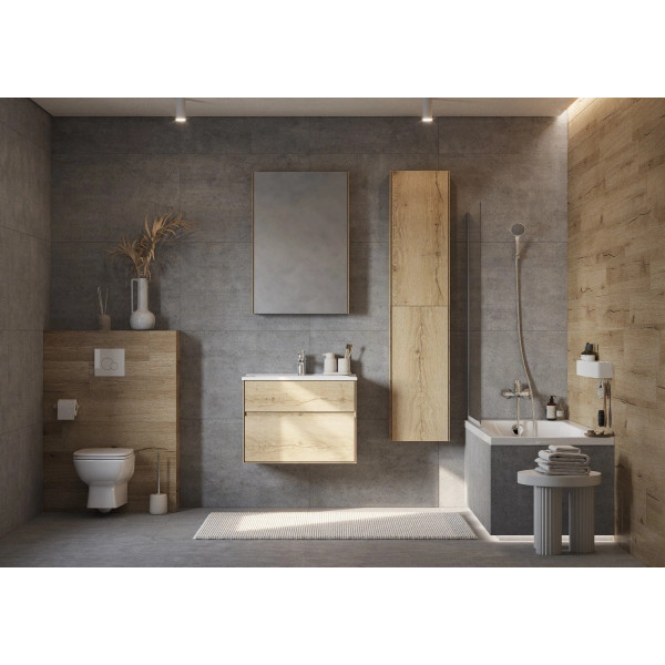 Тумба-умывальник Aquaton Либерти 75 Дуб Эльвезия/1WH501619 Раковина Элина 75 (1A2795K0LYC70)