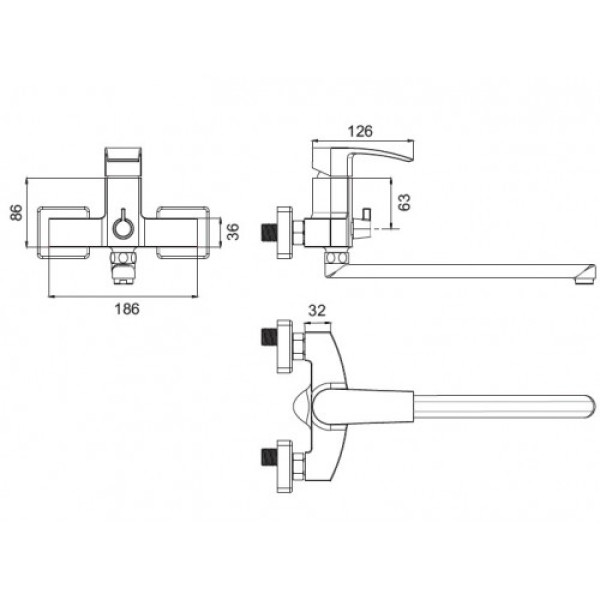 Смеситель для ванны и душа Iddis Vane (VANSBL0i10)