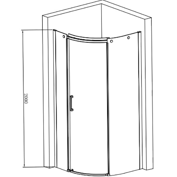 Душевой уголок Jacob Delafon Contra 90x200 стекло прозрачное, профиль хром (E22R90R-GA)