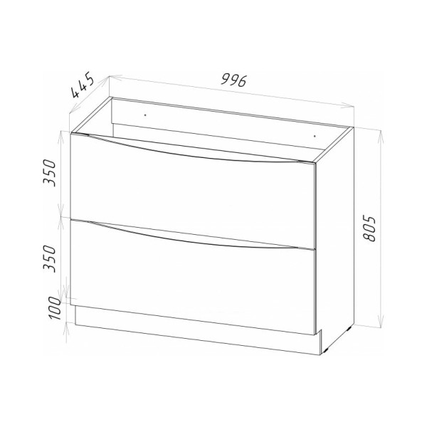 Тумба напольная BelBagno Marino 100 Bianco Lucido (Marino-1000-2C-PIA-BL-P)