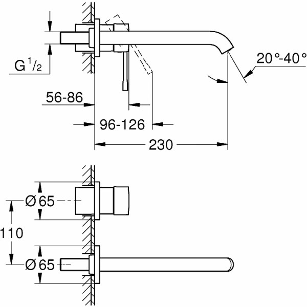 Смеситель для раковины Grohe Essence New внешняя часть золотой (19967GN1)