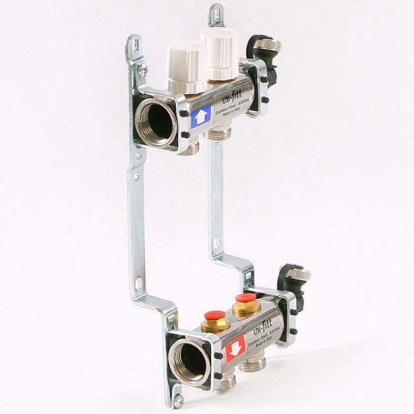 Коллекторная группа Uni-Fitt 2 отвода 1"х3/4" с балансировочными и термостатическими вентилями нерж. сталь Коллекторная группа Uni-Fitt 2 отвода 1"х3/4" с балансировочными и термостатическими вентилями нерж. сталь