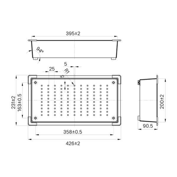 Коландер Iddis графит 42,6x23,1 Kitchen Line (KOL23GMi59)