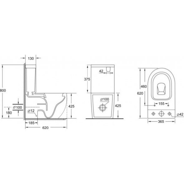 Унитаз напольный Aquanet Cetus 2.0 C1 с сиденьем Soft Close (243538)