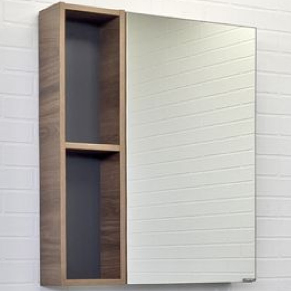 Шкаф зеркальный Comforty Соло 700x45x800 дуб темно-коричневый (00-00011589)