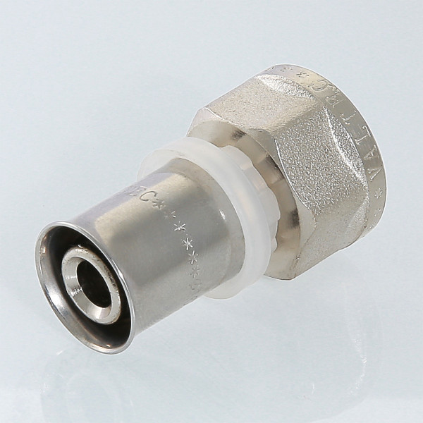 Соединение прямое 16*3/4"В Valtec (пресс, никель) (VTm.202.N.001605) Соединение прямое 16*3/4"В Valtec (пресс, никель) (VTm.202.N.001605)