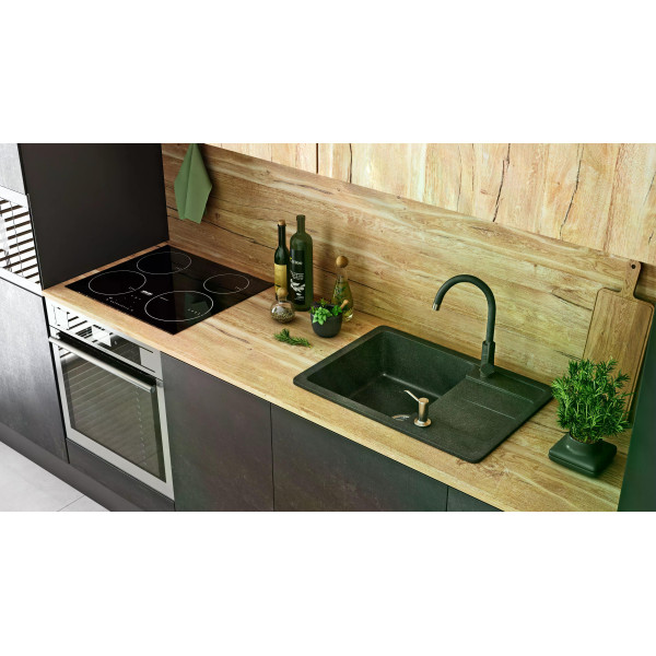 Мойка для кухни Rea nils black Nakrapiany 5W1 гранит 62x44x16 черная с вкраплением (ZLE-00100)