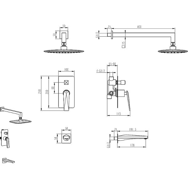 Душевая система Boheme Venturo хром (374-2) Душевая система Boheme Venturo хром (374-2)