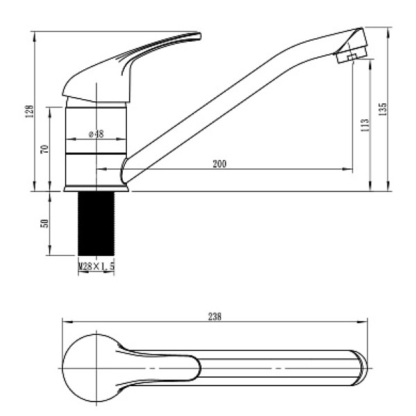 Смеситель для кухни S49-02 хром, длинным излив Ligeya (S49-02 Ligeya) Смеситель для кухни S49-02 хром, длинным излив Ligeya (S49-02 Ligeya)