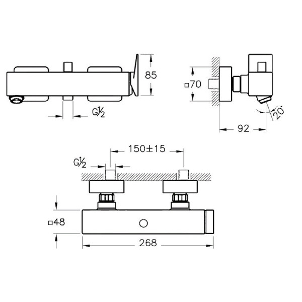 Смеситель для ванны и душа Vitra Brava хром (A42613EXP)