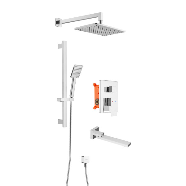 Система душевая Swedbe Platta встраиваемая на 3 выхода хром (5545)