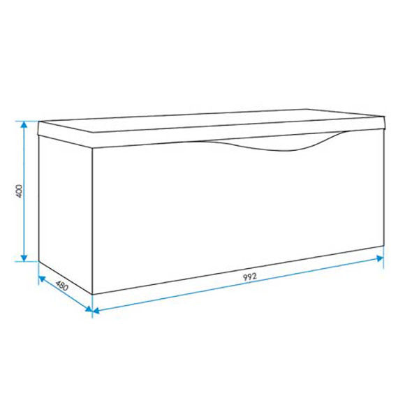 Тумба подвесная 1Marka Этюд 996*480*400 белая (У51045)