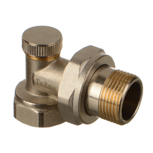 Клапан настроечный угловой 3/4" TeRma (никель) (33956) Клапан настроечный угловой 3/4" TeRma (никель) (33956)