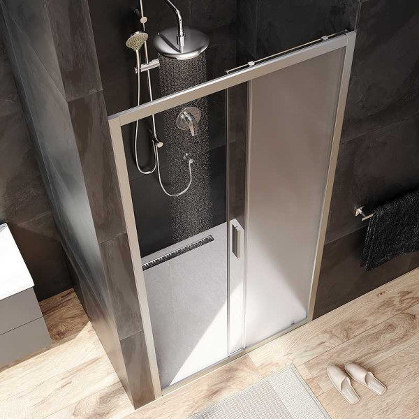 Дверь душевая AM.PM Gem 110x195 стекло прозрачное, матовое, профиль xром матовый (W90G-110-1-195MM)