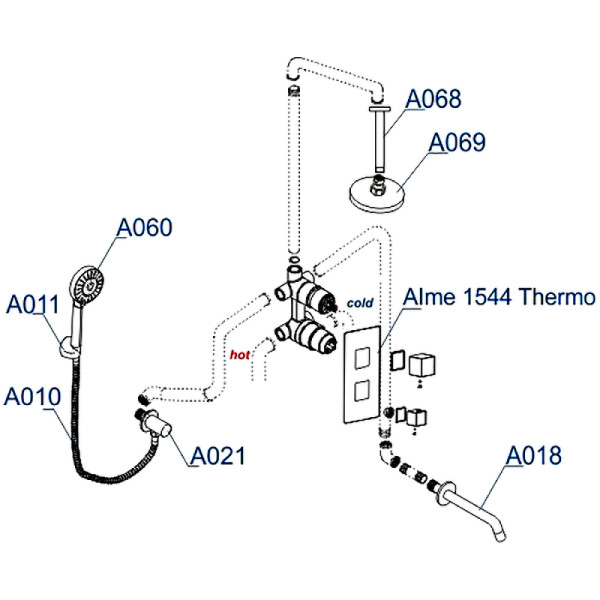 Душевая система WasserKRAFT хром (A171568 Thermo)