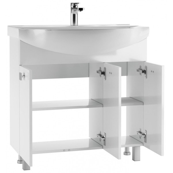 Тумба напольная Элеганс 85 Мега без ящика Айсберг Домино (DM4602T)