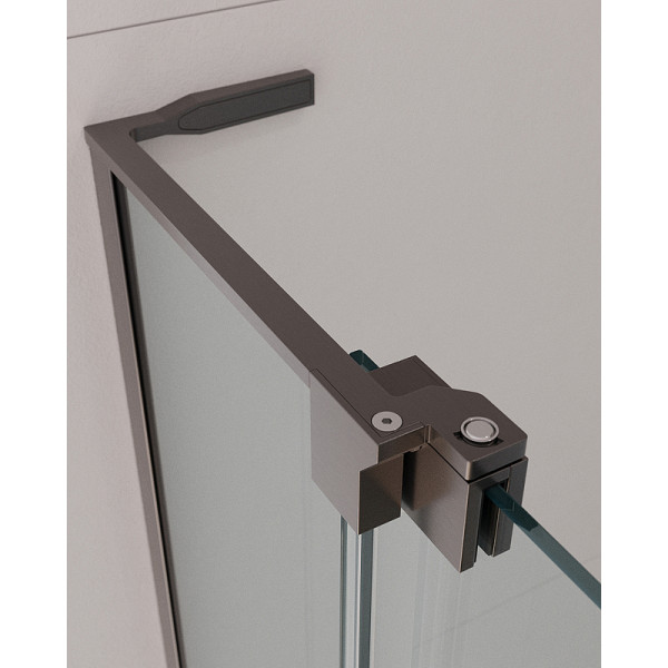 Душевой уголок Cezares Slider 90x90x195 стекло прозрачное, профиль оружейная сталь (SLIDER-A-2-90/100-C-GM)