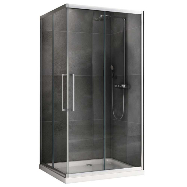 Душевой уголок Abber Schwarzer Diamant 80x120 стекло прозрачное, профиль профиль хром (AG02128H)