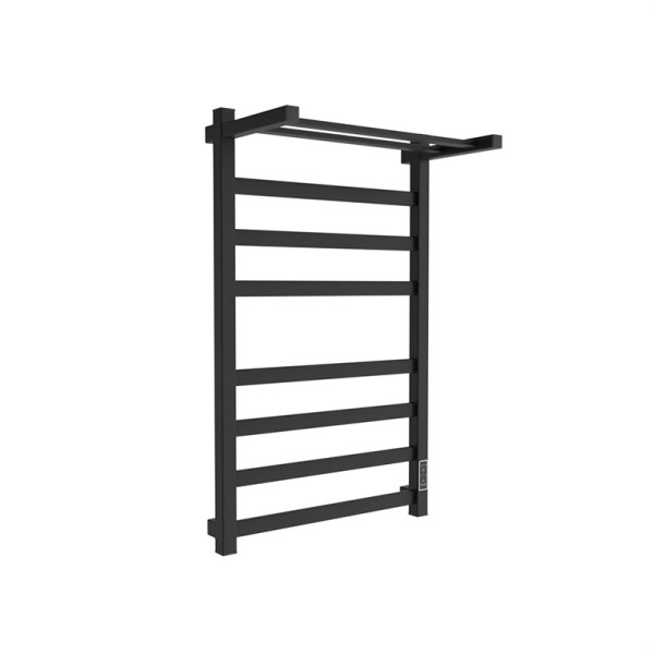 Полотенцесушитель электрический Melodia Moderno Shelf Ferrum 500х800 П8_3*4 cухой ТЭН 142Вт встр.диммер черный (MTRMSF5080bk)