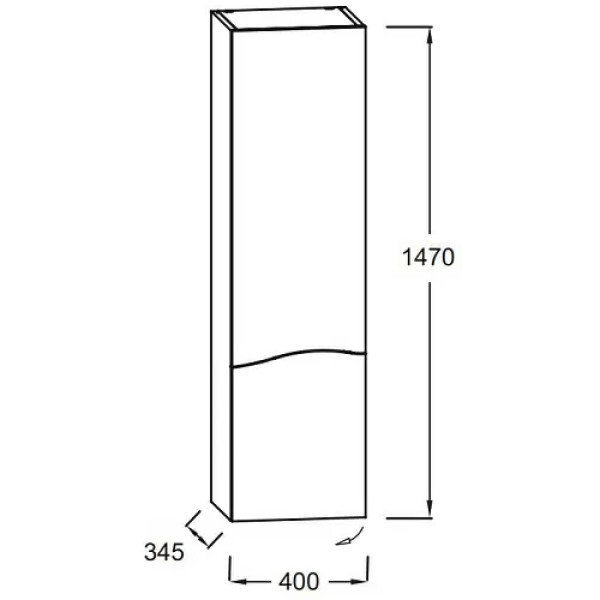 Пенал подвесной Jacob Delafon Sherwood 400x340x1470 L дуб натуральный (EB1836LRU-P6)