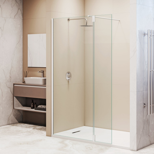 Душевая перегородка RGW WA-051W (WA-010W + Z-071W) 900 стекло прозрачное, профиль Белый (351005193-15)