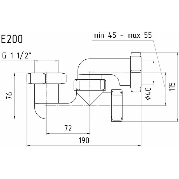 Сифон для ванны АНИ 1 1/2"*40 (регулируемый) АНИ пласт (E200)