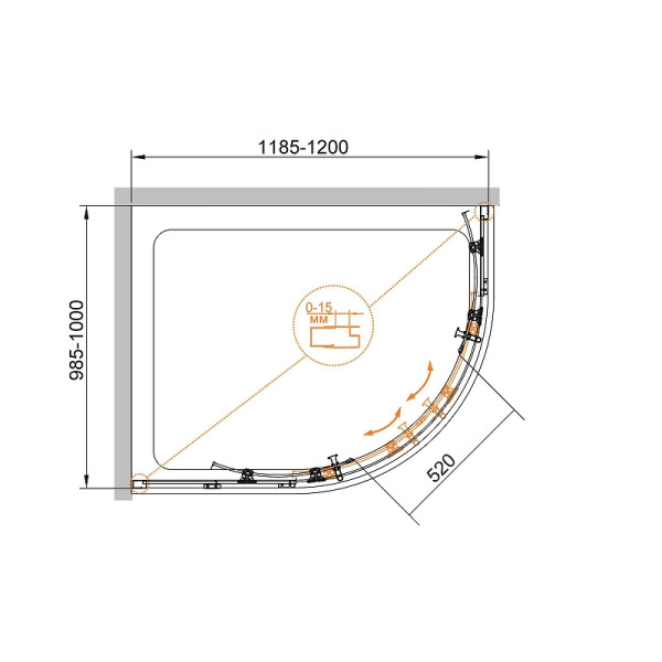 Душевой уголок Cezares Eco 120x100x190 стекло прозрачное, профиль хром (ECO-O-RH-2-120/100-C-Cr) Душевой уголок Cezares Eco 120x100x190 стекло прозрачное, профиль хром (ECO-O-RH-2-120/100-C-Cr)
