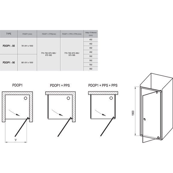 Дверь душевая Ravak Pivot 80x190 стекло прозрачное, профиль хром (03G40C0Z1) Дверь душевая Ravak Pivot 80x190 стекло прозрачное, профиль хром (03G40C0Z1)