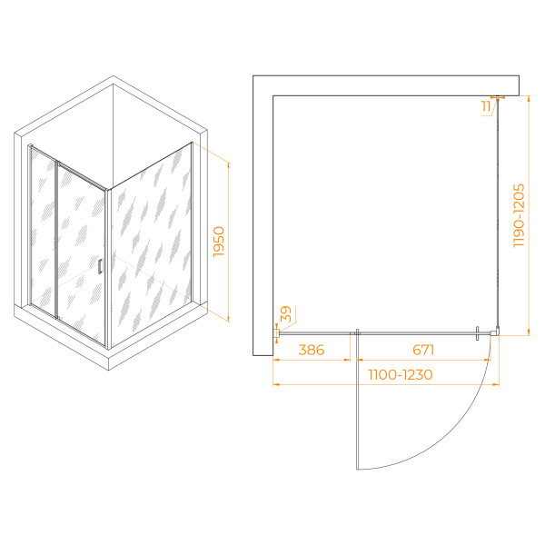 Душевой уголок RGW Passage 110x120x195 стекло прозрачное, профиль черный (350807811-14) Душевой уголок RGW Passage 110x120x195 стекло прозрачное, профиль черный (350807811-14)