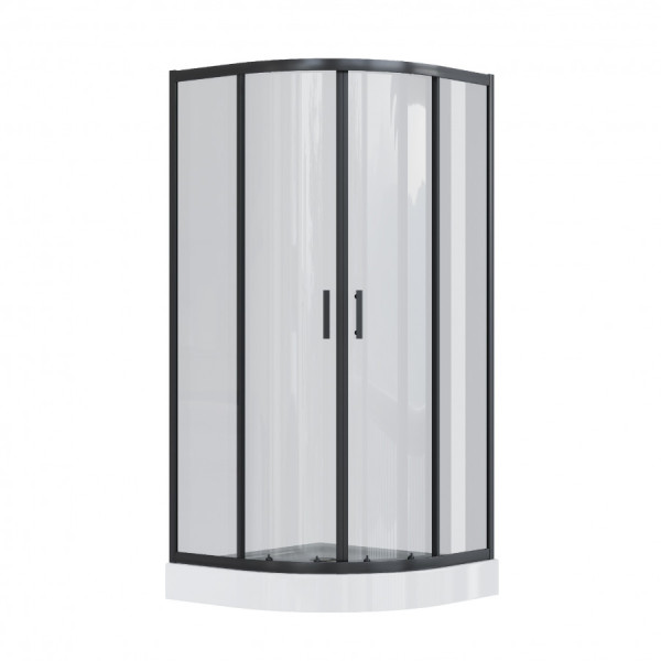 Душевой уголок Santek Вэлия 90x90x195 стекло тонированное, профиль черный (1WH501799)