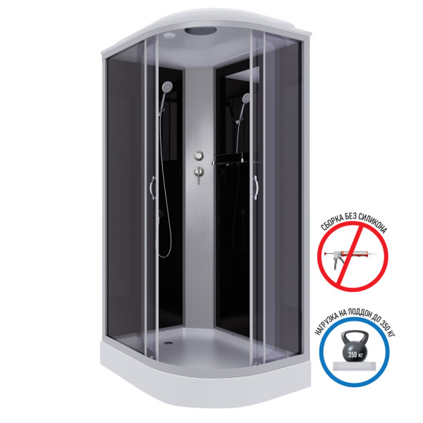 Душевая кабина Classic 80x120 стекло тонированное, профиль хром матовый (NG-3512-14L) Душевая кабина Classic 80x120 стекло тонированное, профиль хром матовый (NG-3512-14L)