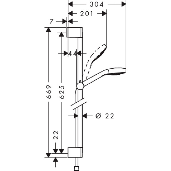 Гарнитур душевой Hansgrohe Croma Select E Multi (26580400)