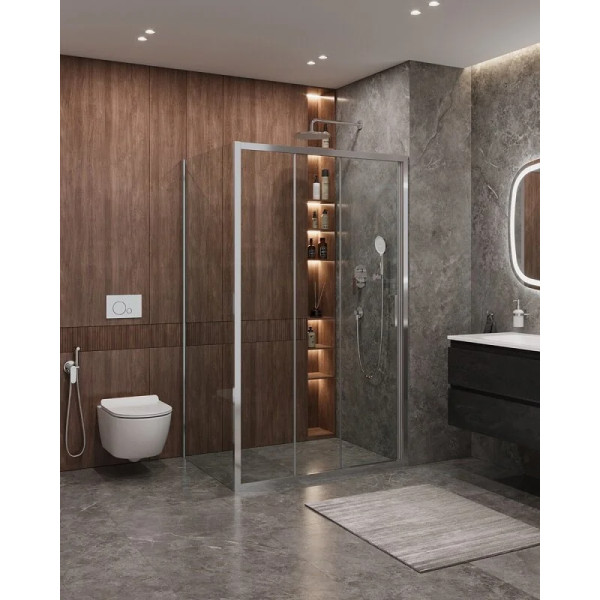 Душевой уголок Cezares Molveno 120x80x195 стекло прозрачное, профиль хром (MOLVENO-AHF-31-120/80-C-CR-IV)