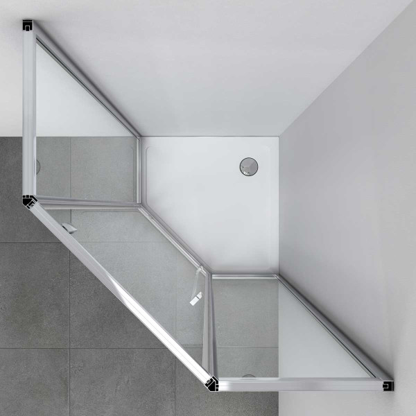 Душевой уголок Vincea Penta VSP-3P 1000x1000x1950 стекло прозрачное, профиль черный (VSP-3P100CLB)