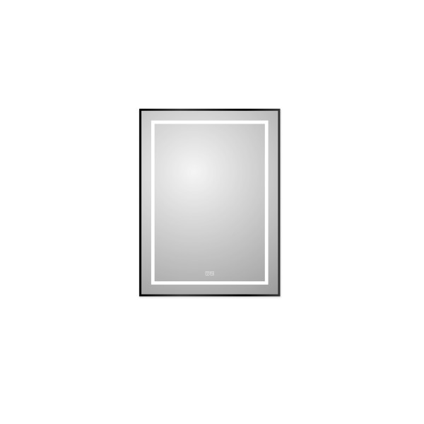Зеркало BelBagno 600x32x800 в алюминиевой раме со встроенным светильником сенсорным выключателем и подогревом (SPC-KRAFT-600-800-LED-TCH-WARM-NERO)