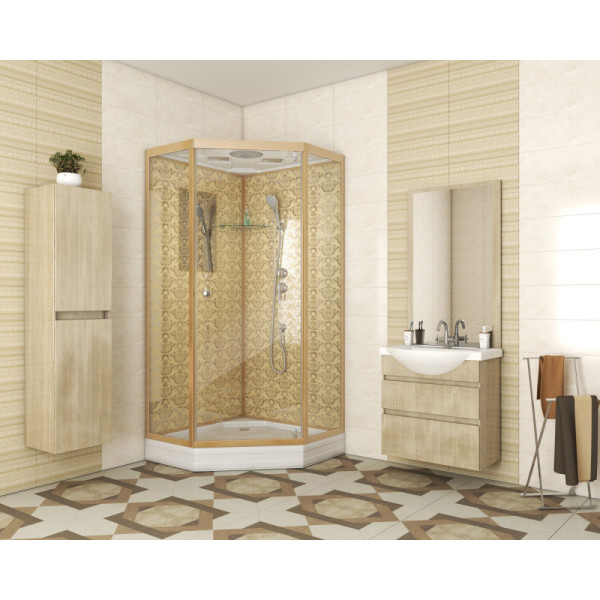 Душевая кабина Luxe 90x90 стекло прозрачное, профиль Золото (NG-7701DG) Душевая кабина Luxe 90x90 стекло прозрачное, профиль Золото (NG-7701DG)