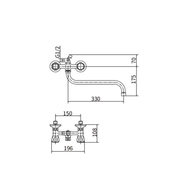 Смеситель для ванны и душа Plstart с душевым комплектом хром/красный (PL2218-10)