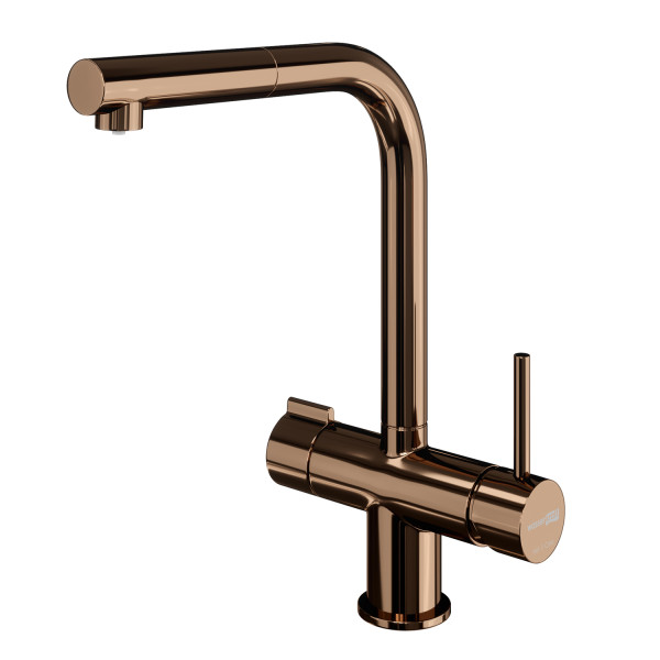 Смеситель для кухни WasserKRAFT с переключателем на фильтр розовое золото (A8997)