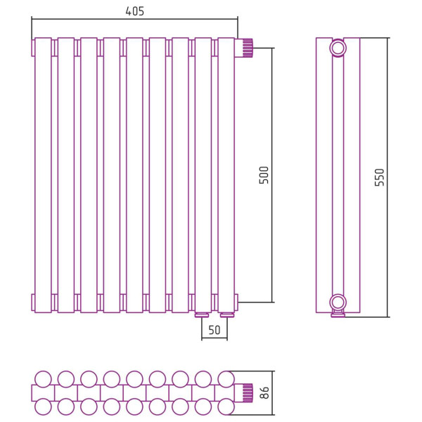 Дизайн-радиатор Сунержа Эстет-11 EU50 500*405 9 секций золотой (03-0312-5009) Дизайн-радиатор Сунержа Эстет-11 EU50 500*405 9 секций золотой (03-0312-5009)