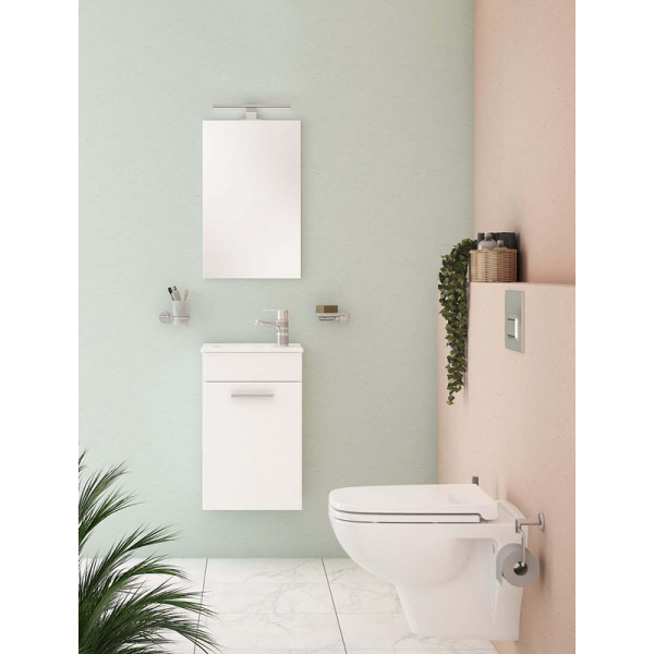 Комплект мебели Vitra Mia 40 см с дверцами, (тумба, раковина, зеркало) белый глянец (75022)