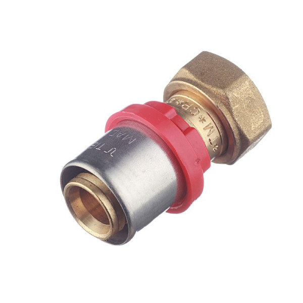 Соединение прямое Tiemme 20х1/2" с накидной гайкой (пресс) (1650061 / 1665G002004CZ) Соединение прямое Tiemme 20х1/2" с накидной гайкой (пресс) (1650061 / 1665G002004CZ)