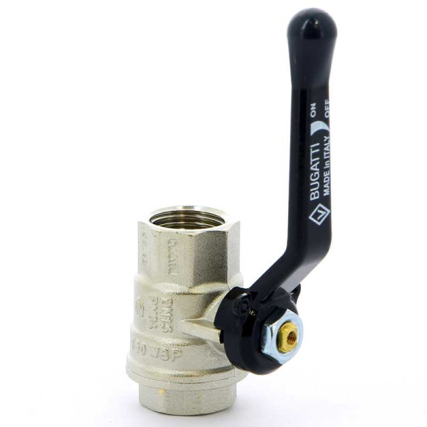 Кран Bugatti 1/2" ВВ шаровый Oregon 300 (черная ручка) (03000163)