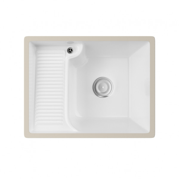 Раковина над стиральной машиной Abber Rechteck 54x42x18 белая (AC2225L)