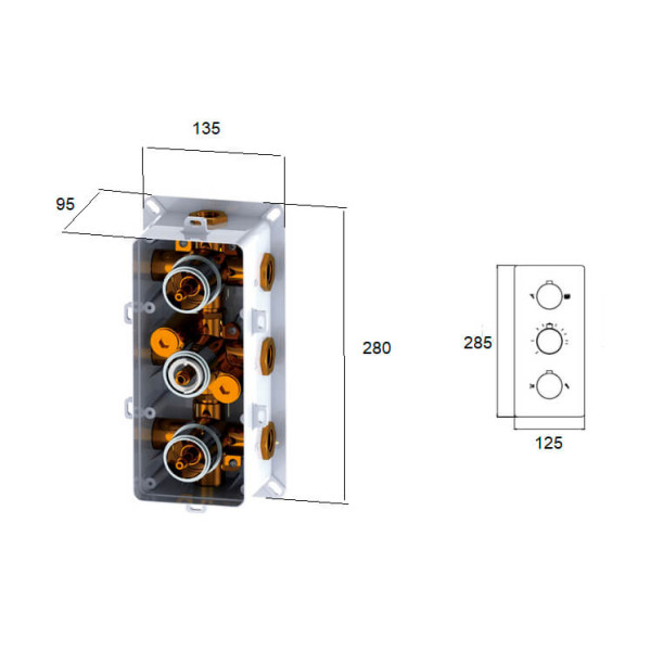 Смеситель для душа RGW Shower Panels встраиваемый хром (21140541-11) Смеситель для душа RGW Shower Panels встраиваемый хром (21140541-11)