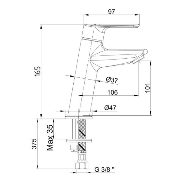 Смеситель для раковины E.C.A. Lia хром (102188888EX) Смеситель для раковины E.C.A. Lia хром (102188888EX)