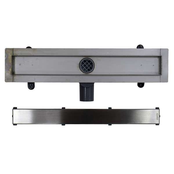 Душевой лоток горизонтальный Azario с решеткой 600 360 гр с выходом 50мм Ceramic хром