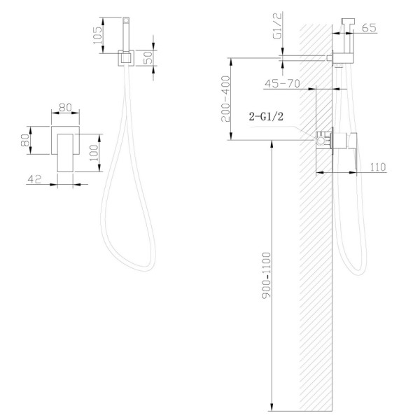 Смеситель с гигиеническим душем Abber Daheim сатин (AF8225SP)